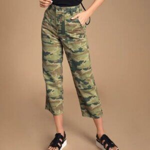 Free People Remy Camo High Waist Wide Leg Jeans
